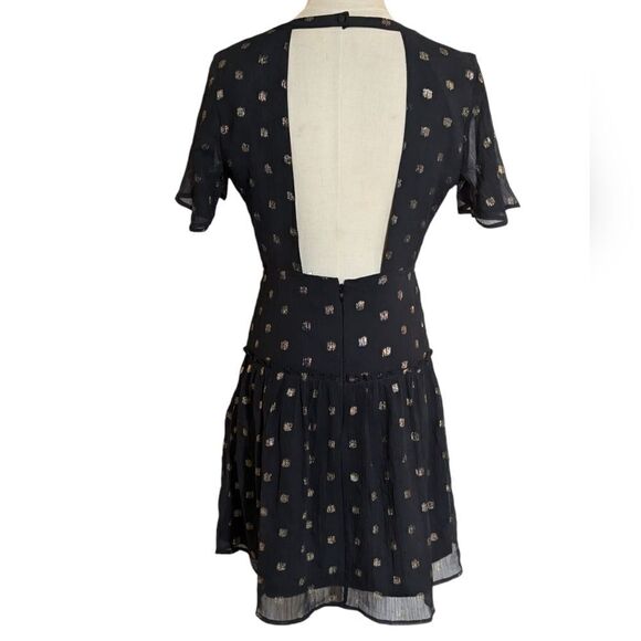 Amuse Society Black and Gold Open Back Mini Dress - Picture 4 of 7